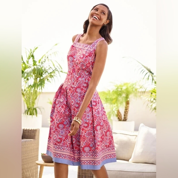 Talbots Dresses & Skirts - MEDALLION FIT & FLARE DRESS Size 16